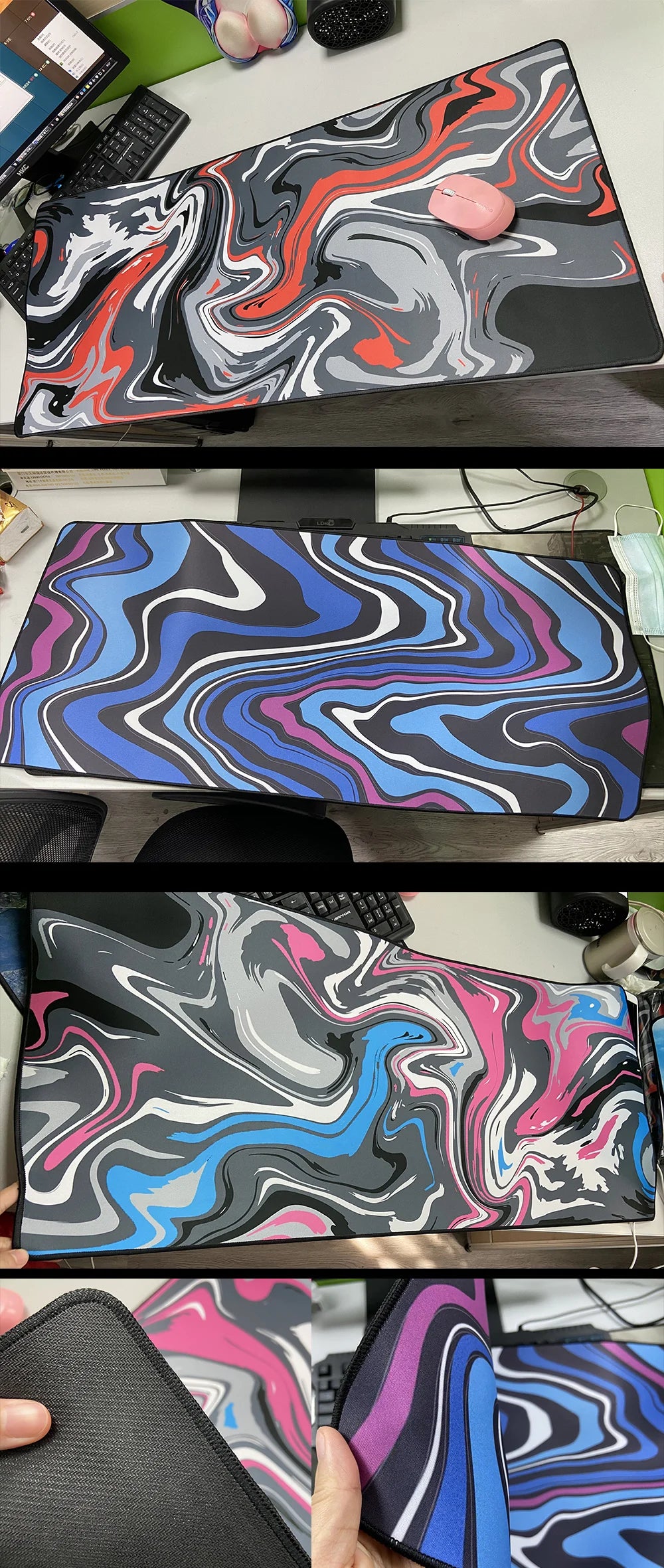 XXL Strata Liquid Gaming Mouse Pad - 900x400mm Anime Large Desk Mat