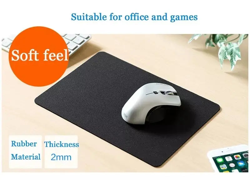 Small Black Gaming Mouse Pad - Anti-Slip Rubber Esports & Office Mat