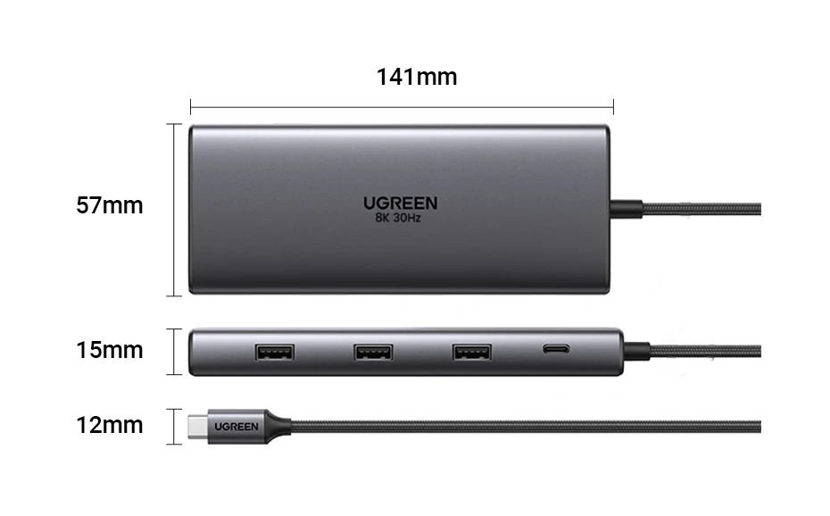 Dual HDMI USB Hub – 10-in-1 8K HDMI Adapter & Multiport Docking Station